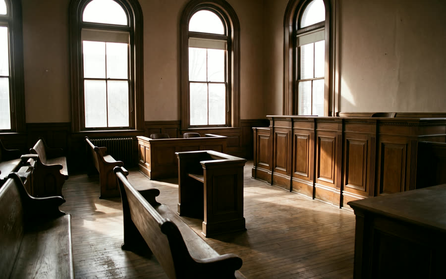 An empty courtroom